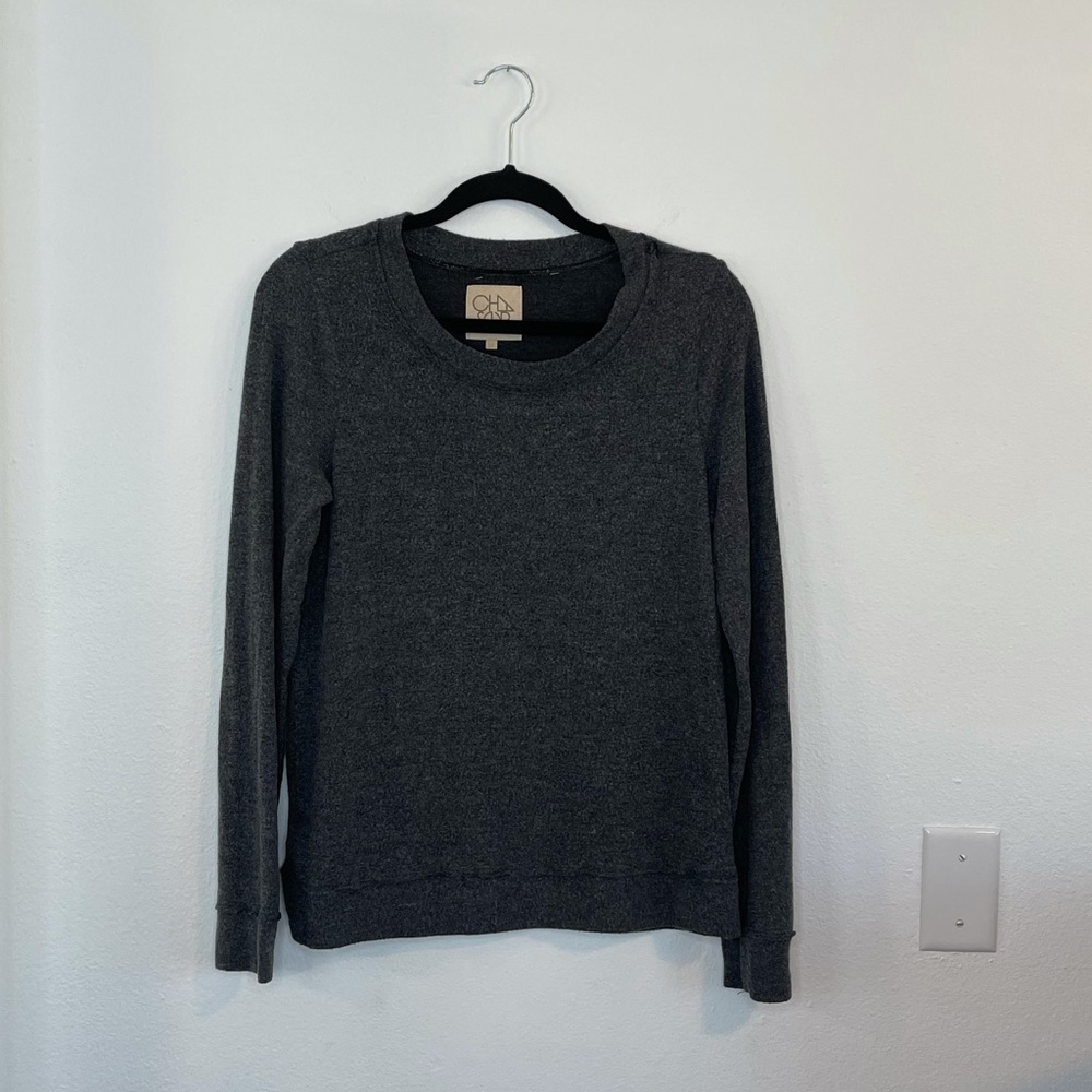 Chaser Soft Charcoal Gray Knit Top